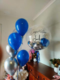 Personalised Bubble Balloon with Balloon Bouquet with Box of Chocolate