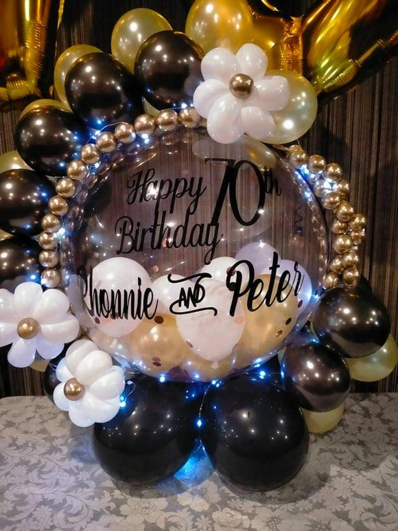 Personalised Bobo Clear Balloon  with LED Light
